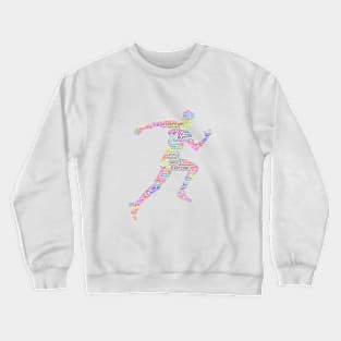 Runner Sport Silhouette Shape Text Word Cloud Crewneck Sweatshirt